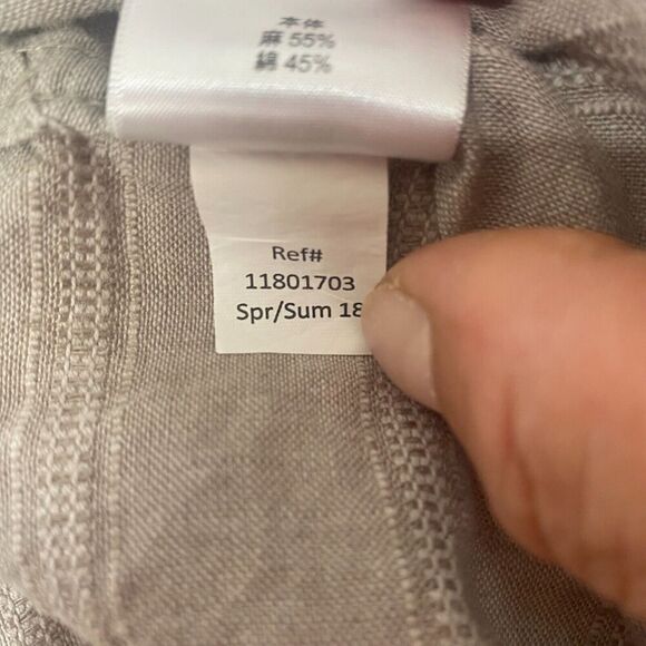 Eddie Bauer Shirt Mens Size XL Beige White Striped Linen Blend Button Up Outdoor - Picture 16 of 16